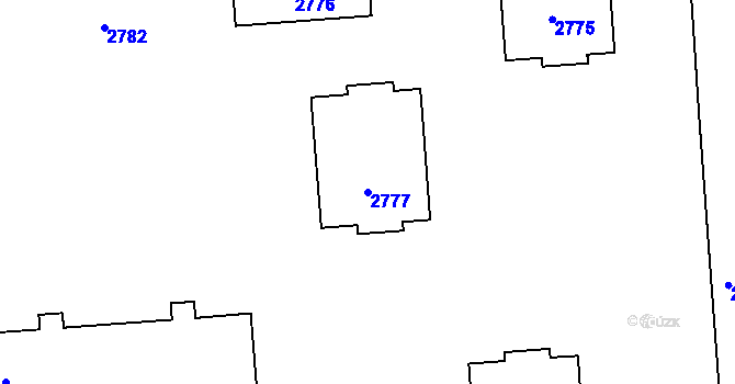 Parcela st. 2777 v KÚ Kročehlavy, Katastrální mapa