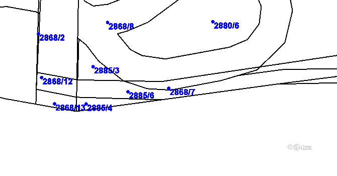 Parcela st. 2868/7 v KÚ Kročehlavy, Katastrální mapa