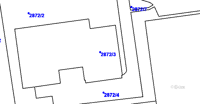 Parcela st. 2872/3 v KÚ Kročehlavy, Katastrální mapa