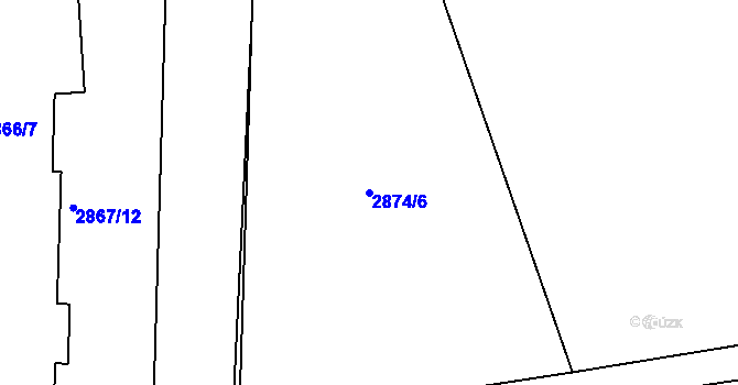 Parcela st. 2874/6 v KÚ Kročehlavy, Katastrální mapa