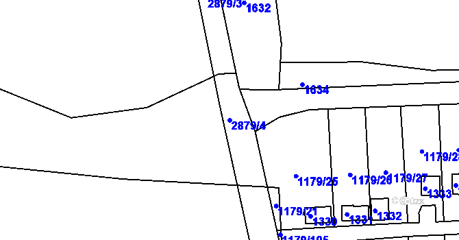 Parcela st. 2879/4 v KÚ Kročehlavy, Katastrální mapa