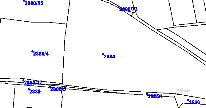 Parcela st. 2884 v KÚ Kročehlavy, Katastrální mapa