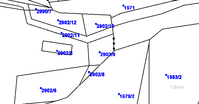 Parcela st. 2902/9 v KÚ Kročehlavy, Katastrální mapa