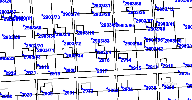 Parcela st. 2903/4 v KÚ Kročehlavy, Katastrální mapa