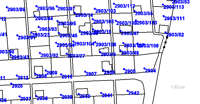 Parcela st. 2903/8 v KÚ Kročehlavy, Katastrální mapa