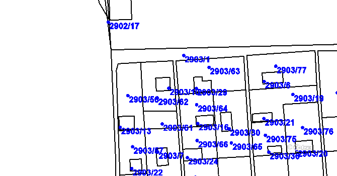 Parcela st. 2903/10 v KÚ Kročehlavy, Katastrální mapa