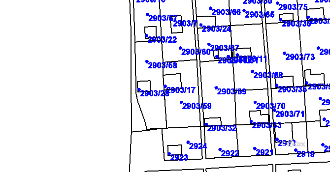 Parcela st. 2903/17 v KÚ Kročehlavy, Katastrální mapa