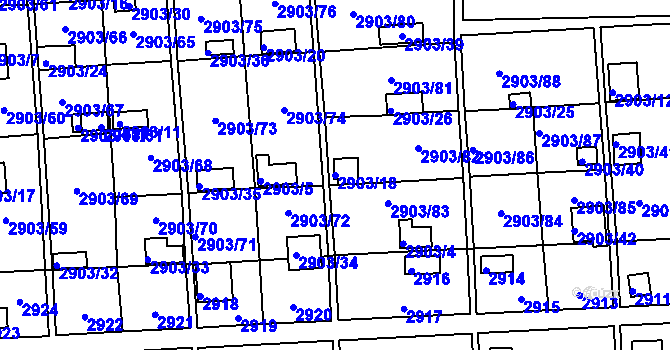 Parcela st. 2903/18 v KÚ Kročehlavy, Katastrální mapa