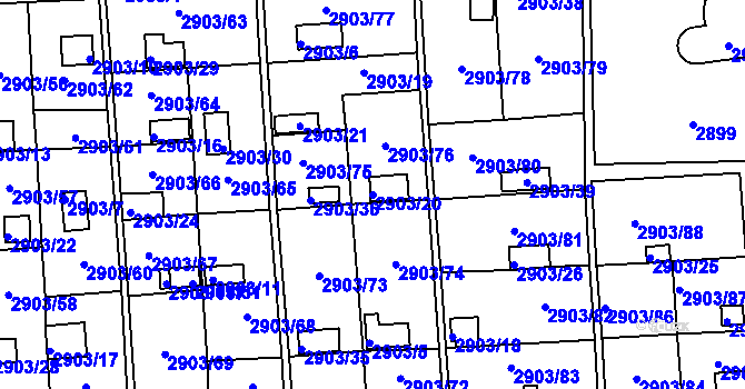 Parcela st. 2903/20 v KÚ Kročehlavy, Katastrální mapa