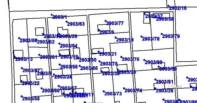 Parcela st. 2903/21 v KÚ Kročehlavy, Katastrální mapa