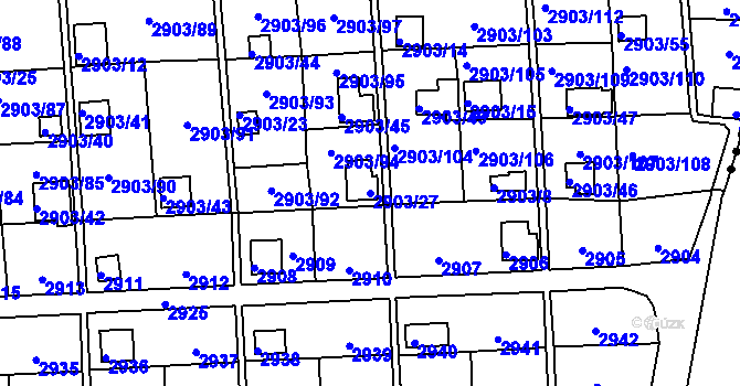 Parcela st. 2903/27 v KÚ Kročehlavy, Katastrální mapa
