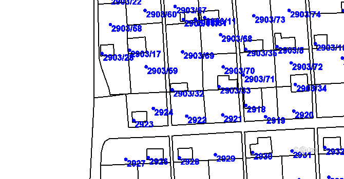 Parcela st. 2903/32 v KÚ Kročehlavy, Katastrální mapa