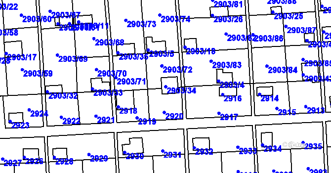 Parcela st. 2903/34 v KÚ Kročehlavy, Katastrální mapa
