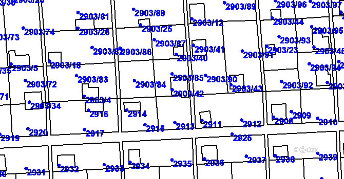 Parcela st. 2903/42 v KÚ Kročehlavy, Katastrální mapa