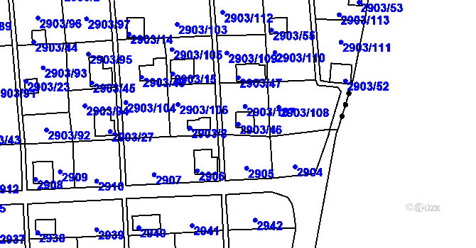 Parcela st. 2903/46 v KÚ Kročehlavy, Katastrální mapa