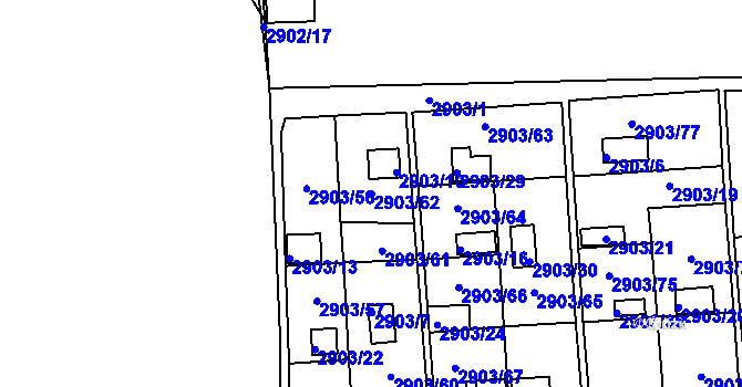 Parcela st. 2903/62 v KÚ Kročehlavy, Katastrální mapa