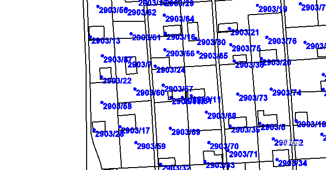 Parcela st. 2903/67 v KÚ Kročehlavy, Katastrální mapa