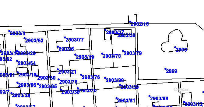 Parcela st. 2903/78 v KÚ Kročehlavy, Katastrální mapa