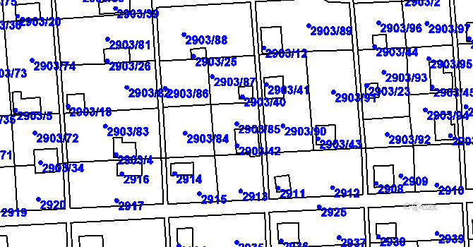 Parcela st. 2903/85 v KÚ Kročehlavy, Katastrální mapa