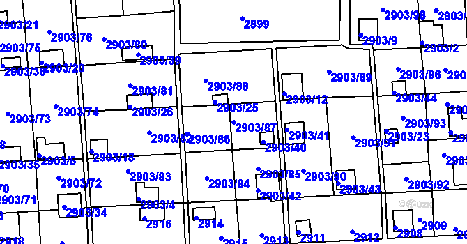 Parcela st. 2903/87 v KÚ Kročehlavy, Katastrální mapa