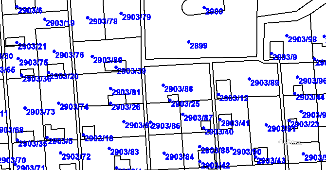 Parcela st. 2903/88 v KÚ Kročehlavy, Katastrální mapa