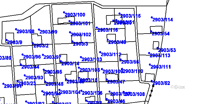 Parcela st. 2903/112 v KÚ Kročehlavy, Katastrální mapa