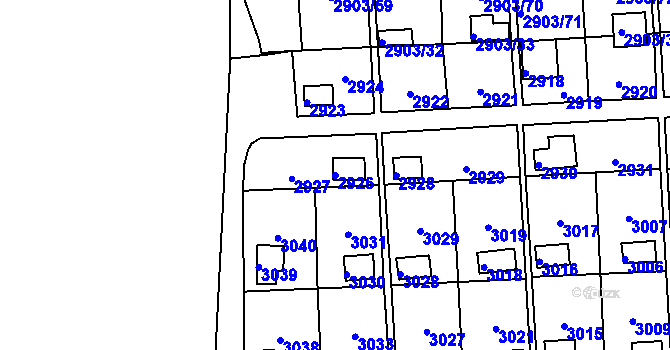 Parcela st. 2926 v KÚ Kročehlavy, Katastrální mapa