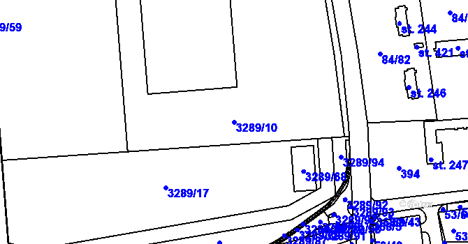 Parcela st. 3289/10 v KÚ Kročehlavy, Katastrální mapa