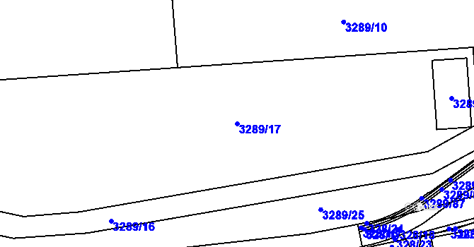 Parcela st. 3289/17 v KÚ Kročehlavy, Katastrální mapa