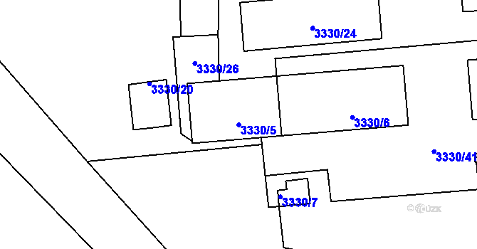 Parcela st. 3330/5 v KÚ Kročehlavy, Katastrální mapa