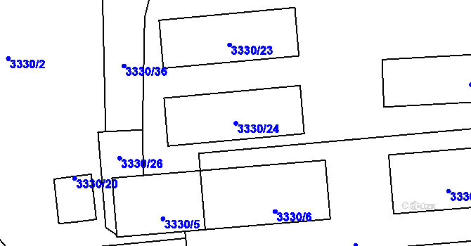 Parcela st. 3330/24 v KÚ Kročehlavy, Katastrální mapa