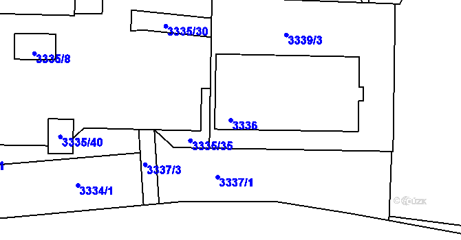 Parcela st. 3336 v KÚ Kročehlavy, Katastrální mapa