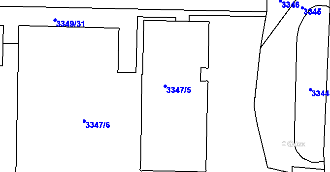 Parcela st. 3347/5 v KÚ Kročehlavy, Katastrální mapa