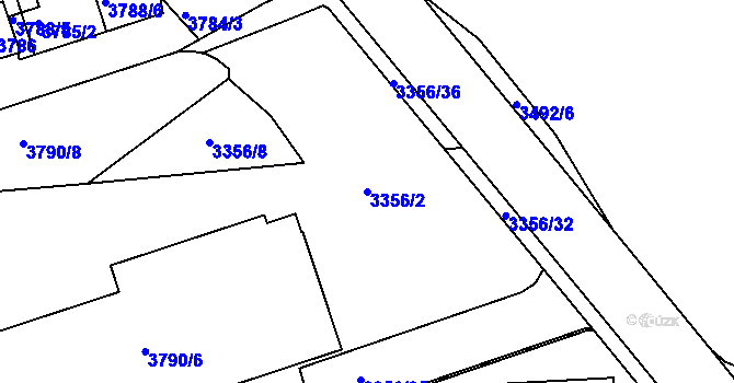 Parcela st. 3356/2 v KÚ Kročehlavy, Katastrální mapa
