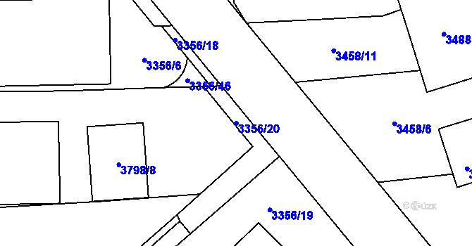 Parcela st. 3356/20 v KÚ Kročehlavy, Katastrální mapa