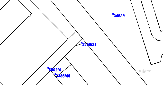 Parcela st. 3356/21 v KÚ Kročehlavy, Katastrální mapa