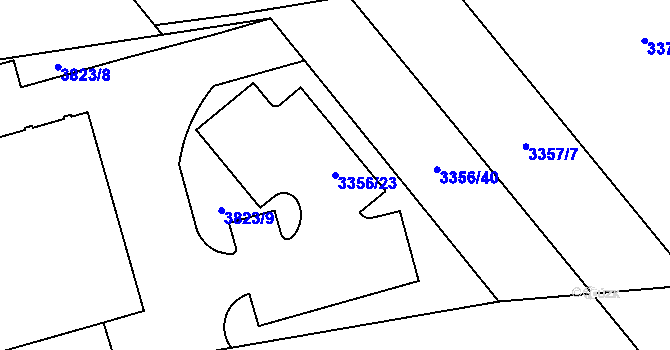 Parcela st. 3356/23 v KÚ Kročehlavy, Katastrální mapa