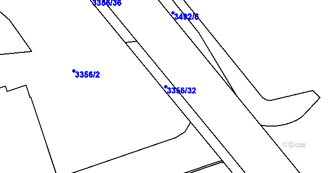Parcela st. 3356/32 v KÚ Kročehlavy, Katastrální mapa