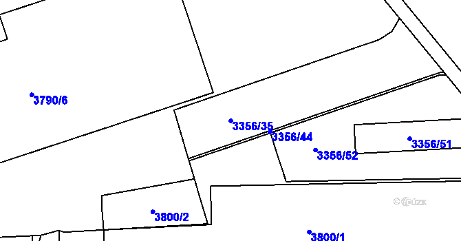 Parcela st. 3356/35 v KÚ Kročehlavy, Katastrální mapa