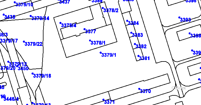 Parcela st. 3379/1 v KÚ Kročehlavy, Katastrální mapa