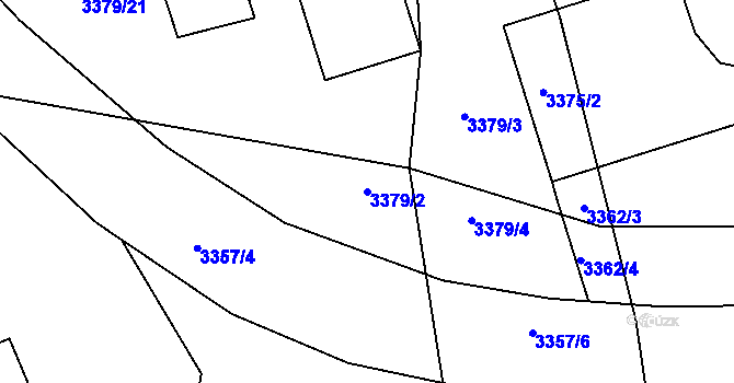Parcela st. 3379/2 v KÚ Kročehlavy, Katastrální mapa