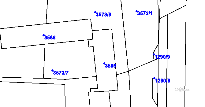 Parcela st. 3566 v KÚ Kročehlavy, Katastrální mapa