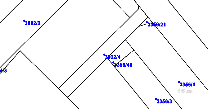 Parcela st. 3802/4 v KÚ Kročehlavy, Katastrální mapa
