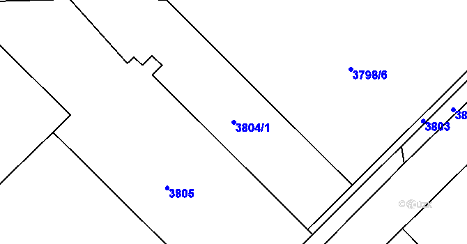 Parcela st. 3804/1 v KÚ Kročehlavy, Katastrální mapa