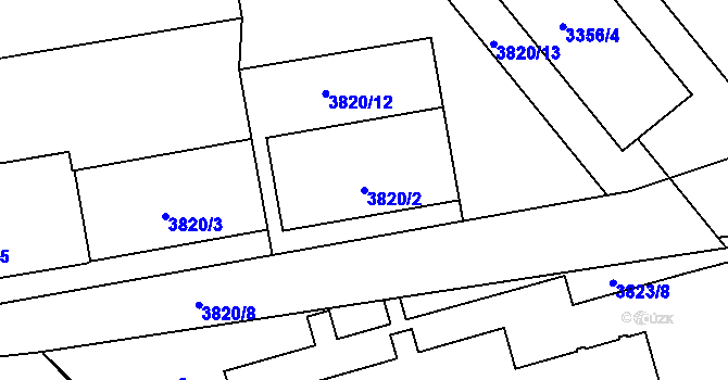 Parcela st. 3820/2 v KÚ Kročehlavy, Katastrální mapa