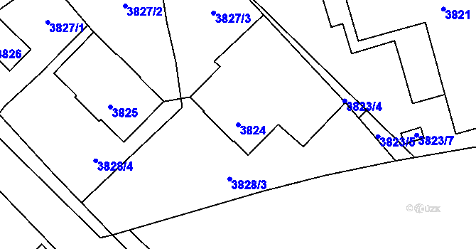 Parcela st. 3824 v KÚ Kročehlavy, Katastrální mapa