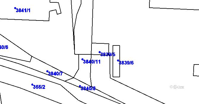 Parcela st. 3839/5 v KÚ Kročehlavy, Katastrální mapa