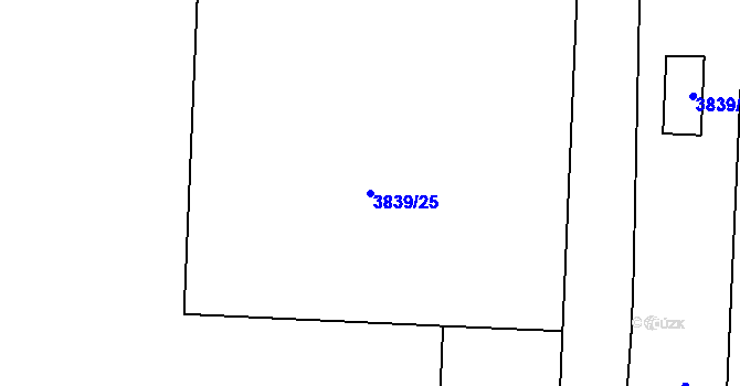 Parcela st. 3839/25 v KÚ Kročehlavy, Katastrální mapa