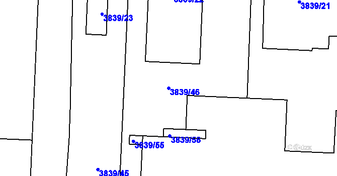 Parcela st. 3839/46 v KÚ Kročehlavy, Katastrální mapa
