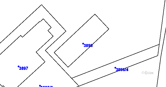 Parcela st. 3898 v KÚ Kročehlavy, Katastrální mapa